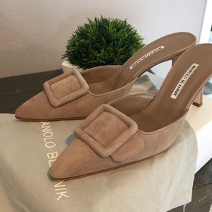 Manolo Blahnik Suede Mules